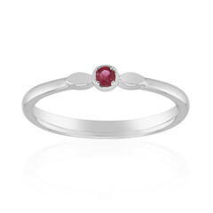 Red Beryl Silver Ring
