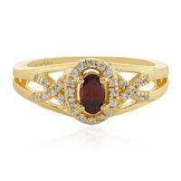 Red Zircon Silver Ring
