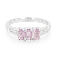 Unheated Ceylon Purple Sapphire Silver Ring