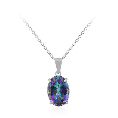 Mystic Blue Quartz Silver Necklace
