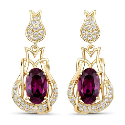 14K Magenta Garnet Gold Earrings (SUHANA)