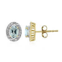 9K Aquamarine Gold Earrings