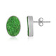 Uvarovite Silver Earrings (Bali Barong)