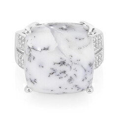 Dendritic Agate Silver Ring