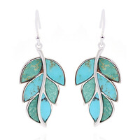 Kingman Turquoise Silver Earrings (Anne Bever)