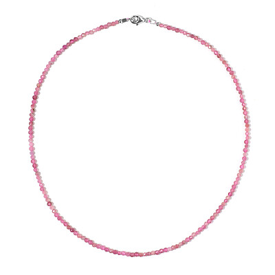 Pink Tourmaline Silver Necklace