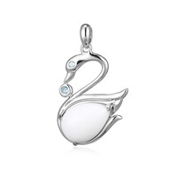 White Agate Silver Pendant