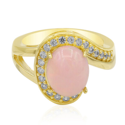 Pink Opal Silver Ring