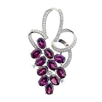 Rhodolite Silver Pendant