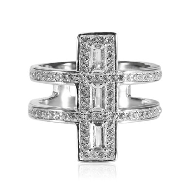 White Topaz Silver Ring