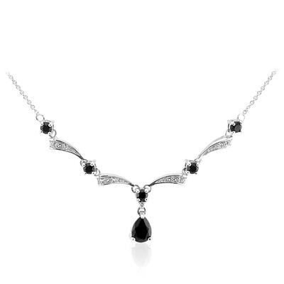 Black Spinel Silver Necklace