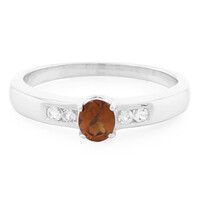 Hessonite Garnet Silver Ring