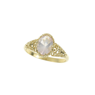 9K Rose Quartz Gold Ring (dagen)