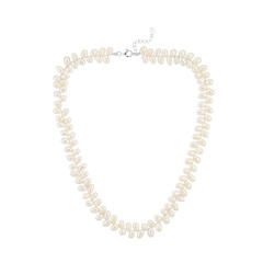 White Freshwater Pearl Silver Necklace (TPC)