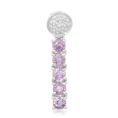 Unheated Ceylon Purple Sapphire Silver Pendant