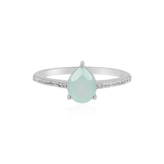 Aqua Chalcedony Silver Ring