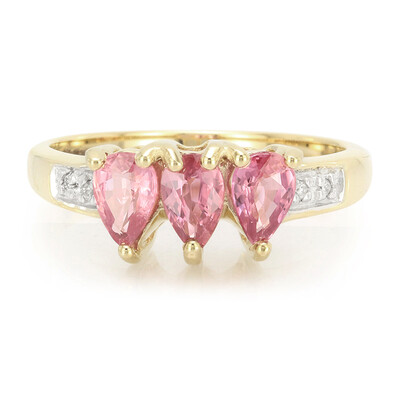 10K Unheated Padparadscha Sapphire Gold Ring