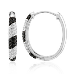 Black Spinel Silver Earrings