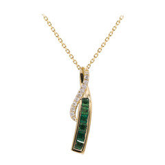 14K AAA Zambian Emerald Gold Necklace (CIRARI)