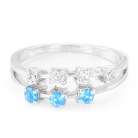 Neon Blue Apatite Silver Ring