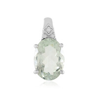 Green Amethyst Silver Pendant