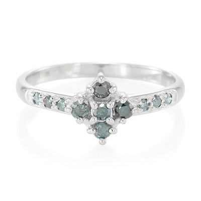 Fancy Diamond Silver Ring