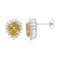 Champagne Quartz Silver Earrings