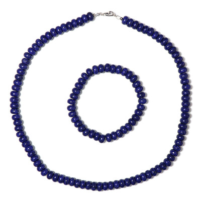Navy Blue Quartz Silver Set
