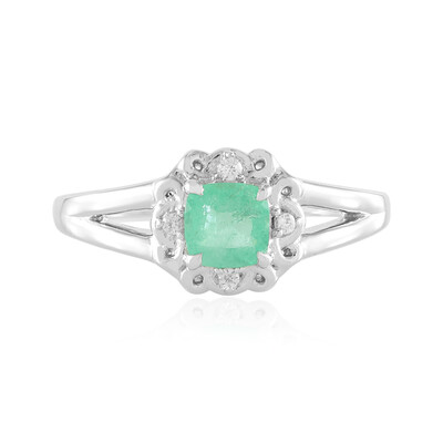 Russian Emerald Silver Ring (Adela Silber)