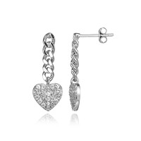 White Topaz Silver Earrings