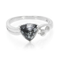 Snowflake Obsidian Silver Ring