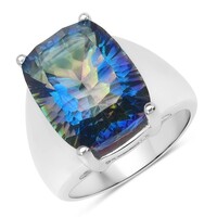 Mystic Blue Quartz Silver Ring