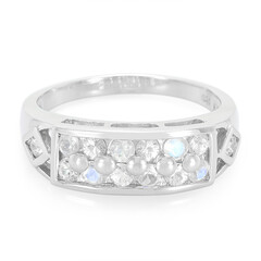 Rainbow Moonstone Silver Ring