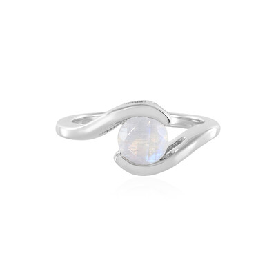 Rainbow Moonstone Silver Ring
