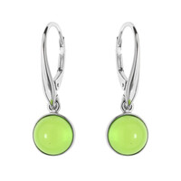 Colombian green Amber Silver Earrings