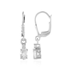 White Topaz Silver Earrings