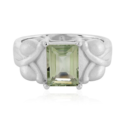 Green Amethyst Silver Ring