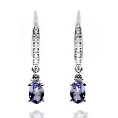 Unheated Tanzanite Silver Earrings
