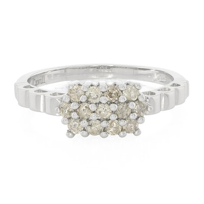 Chocolate Diamond Silver Ring