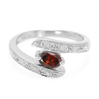 Hessonite Garnet Silver Ring