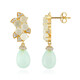 Seafoam Chalcedony Silver Earrings