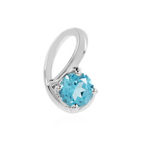 Swiss Blue Topaz Silver Pendant