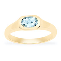 14K AAA Aquamarine Gold Ring