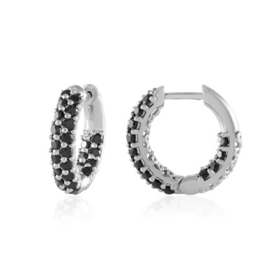 Black Spinel Silver Earrings