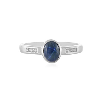 Blue Star Sapphire Silver Ring