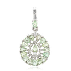 Cuprian Tourmaline Silver Pendant