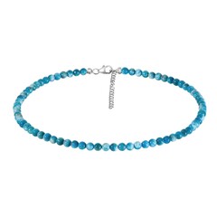 Neon Blue Apatite Silver Necklace