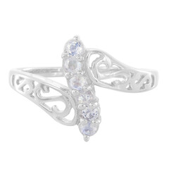 Rainbow Moonstone Silver Ring