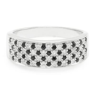 Black Spinel Silver Ring