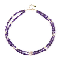 Zambian Amethyst Silver Necklace (Riya)